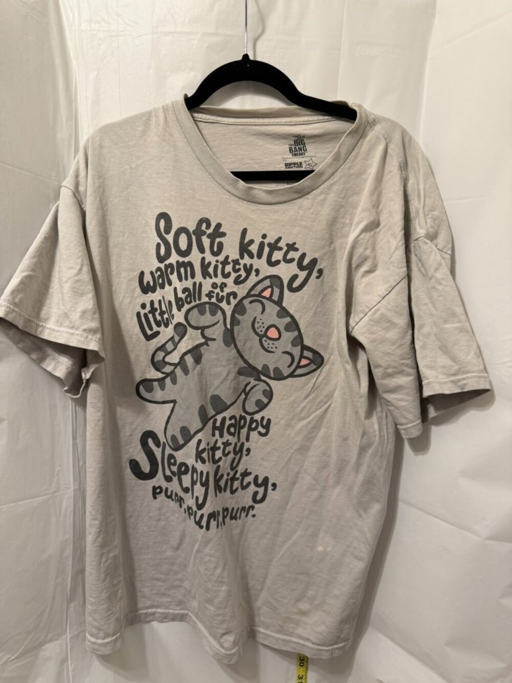 The Big Bang Theory Soft Kitty Warm Kitty Graphic T-Shirt XL